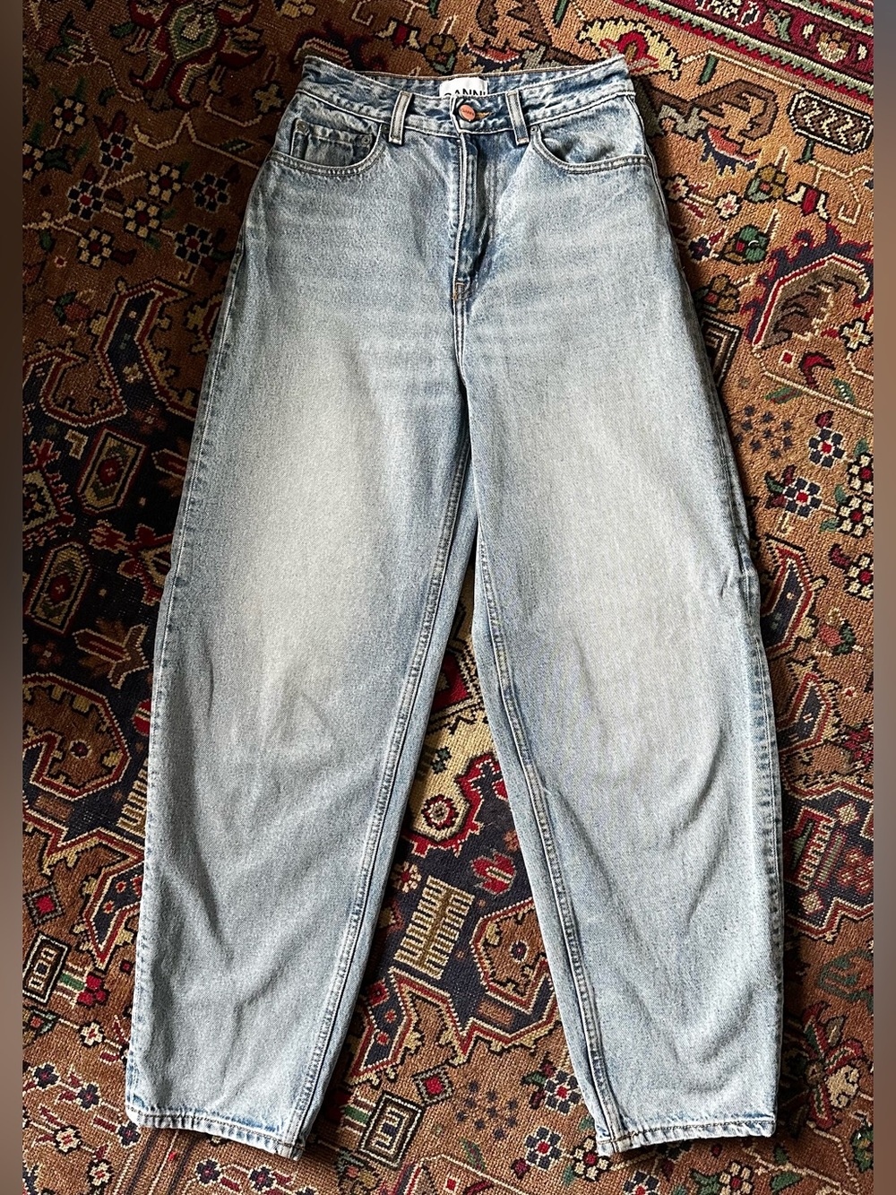 GANNI barrel leg denim, XS